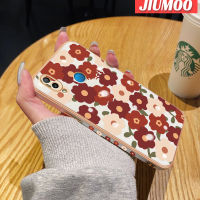 JIUMOO เคสสำหรับ Huawei Nova 3e P20 Lite 2018แฟชั่นลายดอกไม้นำโชคใหม่กรอบพื้นผิวสี่เหลี่ยมเคสนิ่มซิลิกาเจลกันกระแทกเคสมือถือรวมฝาครอบป้องกันเลนส์กล้องถ่ายรูปทั้งหมด