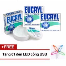 Hcmbộ 3 hộp bột tẩy trắng răng eucryl + tặng 1 đèn led cổng usb - ảnh sản phẩm 1