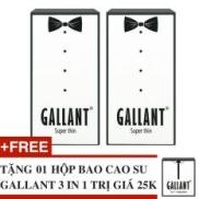 Bộ 2 Hộp Bao cao su Siêu mỏng GALLANT SUPER THIN - Hộp 10 chiếc