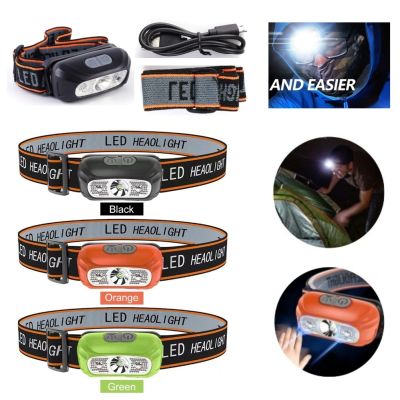 ☍☬ USB Lanterna Cabeça Recarregável Sensor Lâmpada Do Capacete Luz Trabalho Ao Ar Livre Tocha De Pesca Acampamento Exterior