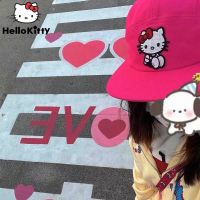 ใหม่หมวกเบสบอล Sanrio Hello Kitty Kitty ผู้หญิงหมวกแฟชั่นสตรีทเครื่องประดับกลางแจ้ง Y2k สไตล์อเมริกันหมวกการ์ตูนปรับได้