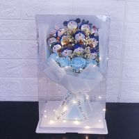 กุหลาบจำลองดอกไม้นิรันดร์สำหรับแฟนสาว heltty ช่อดอกไม้ของขวัญวันวาเลนไทน์โดราเอมอน a ของขวัญวันเกิดฝัน