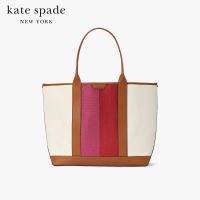 KATE SPADE NEW YORK RACING STRIPE CANVAS LARGE TOTE KB956 กระเป๋าถือ