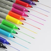 12Pcs SIMBALION 12 Colors Dual-Tipped Marker Pen Oil-Based Permanent Marker Pen Stationery Office School Painting Supplies New