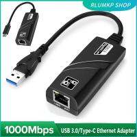 ร้าน GYHTEP มืออาชีพ10/100/1000Mbps USB คอมพิวเตอร์3.0เป็น Gigabit Type-C เพื่อ RJ45อะแดปเตอร์อีเทอร์เน็ตการ์ดเน็ตเวิร์ก