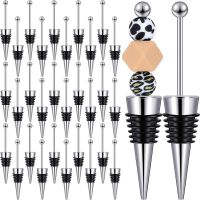 30 Pieces Beadable Wine Stoppers for Wine Bottles Decorative Beaded Wine Bottle Stopper Reusable Alloy Wine Saver Durable Easy Install Easy to Use