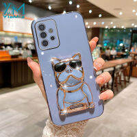 YiaMia เคสโทรศัพท์สำหรับ Samsung Galaxy A12 A32 A42 5G A52 A52S 5G A72 A13 5G A14 A24 A54 A22 A04 A04S A04E A81หรูหรา A23แฟชั่นหรูหราเคสนิ่มเคลือบอิเล็คโทรเพลทเคสโทรศัพท์ซิลิโคนแว่นตาเคสโทรศัพท์หมาแมนจี้ฝาครอบโทรศัพท์กันกระแทก