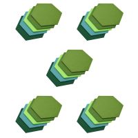 25Pcs Hexagon Felt Board Hexagonal Felt Wall Sticker Multifunction 3D Decorative Home Message Board Green Series