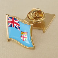 Fiji Fiji National Flag Crystal Resin Drop Badge Brooch Flag Badges of All Countries in the World All-metal Brooch Copper Brooch Collection