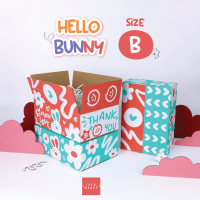 กล่องพัสดุ กล่องไปรษณีย์ กล่อง Hello Bunny Size B (20ใบ)