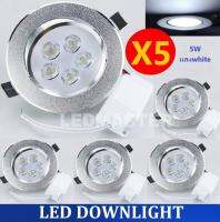 X5 สุดคุ้ม !! เเพ็ค 5 ชิ้น LED DOWNLIGHT 5W โคมไฟดาว์นไลท์ โคมไฟตกเเต่งเพดาน โคมไฟฝังฝ้า โคมไฟส่องเฉพาะจุด 5W เเสงขาว รุ่นขอบเงิน พร้อมหม้อเเปลง ติดตั้งใช้งานได้ทันที จำนวน 5 ชิ้น