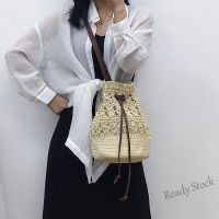 【Ready Stock】 ❃❒ C23 Rattan Women Fashion Sling Bag Bucket Bag Shoulder Handbag Woven Vines Beach