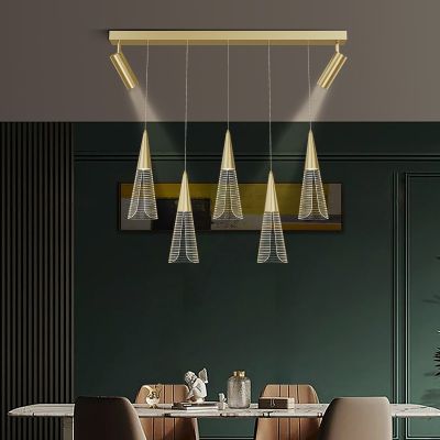 [COD] minimalist living room led restaurant chandelier heads with spotlight creative home bar dining