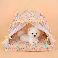 Light luxury cat kennel kennel ฤดูร้อนกึ่งปิดบ้านเสื่อเสื่อพับกลางแจ้งเต็นท์สัตว์เลี้ยงอุปกรณ์