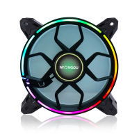 IWONGOU PC Case Fan Bracket with Controller Computer Fan 12v 120x120 AURA SYNC Silent Cooling Fan ARGB Halo Cooler