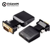 QGeeM Kabel Adaptor VGA Ke HDMI dengan Audio Full HD VGA Ke Adaptor HDMI dengan Output Video 1080P HD untuk Laptop PC HDMI ToVGA