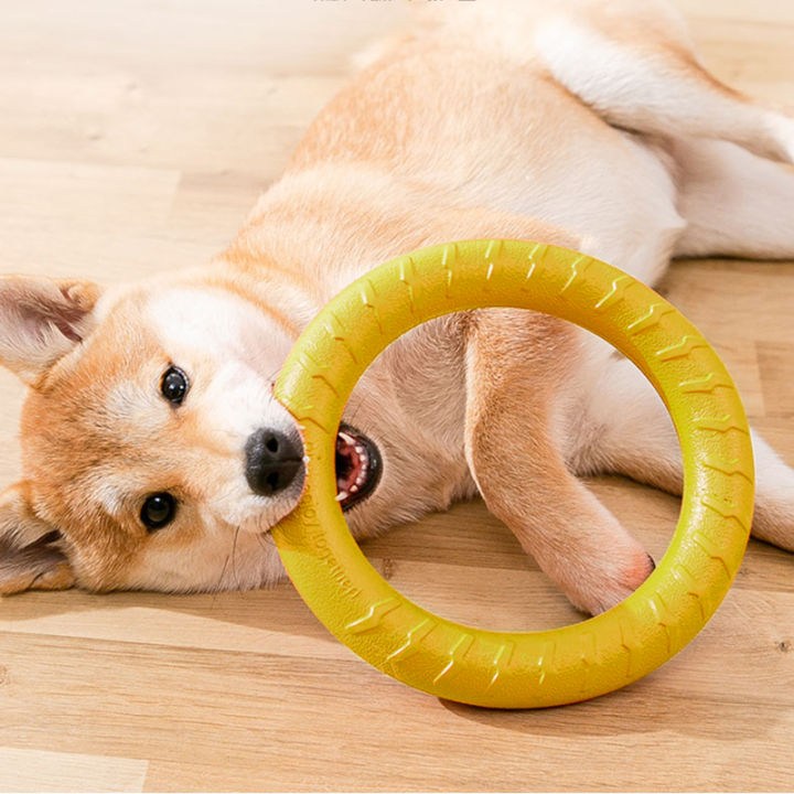 1ชิ้นของเล่นสุนัขการฝึกอบรมแหวนดึง-eva-ทนกัดสัตว์เลี้ยงบินดิสก์แหวนดึงลอยอินเตอร์แอคทีเคี้ยวของเล่นสำหรับสุนัขขนาดใหญ่