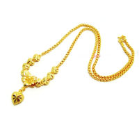 Flower 22K 23K 24K Thai Baht Yellow Gold Plated Jewelry 18 inch