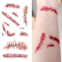 【YF】✻⊙  1pcs Scars Tattoos With Fake Bloody Makeup Decoration Wound Scary Blood Injury Stickers