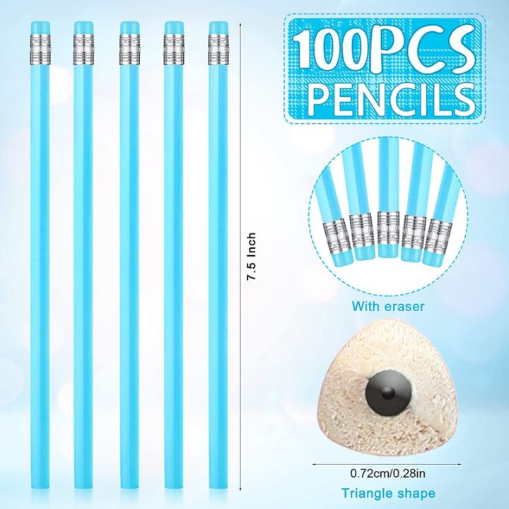 100-pcs-triangular-grip-pencils-wedding-pencils-pencil-pack-wood-pencils-with-eraser-for-school-drawing