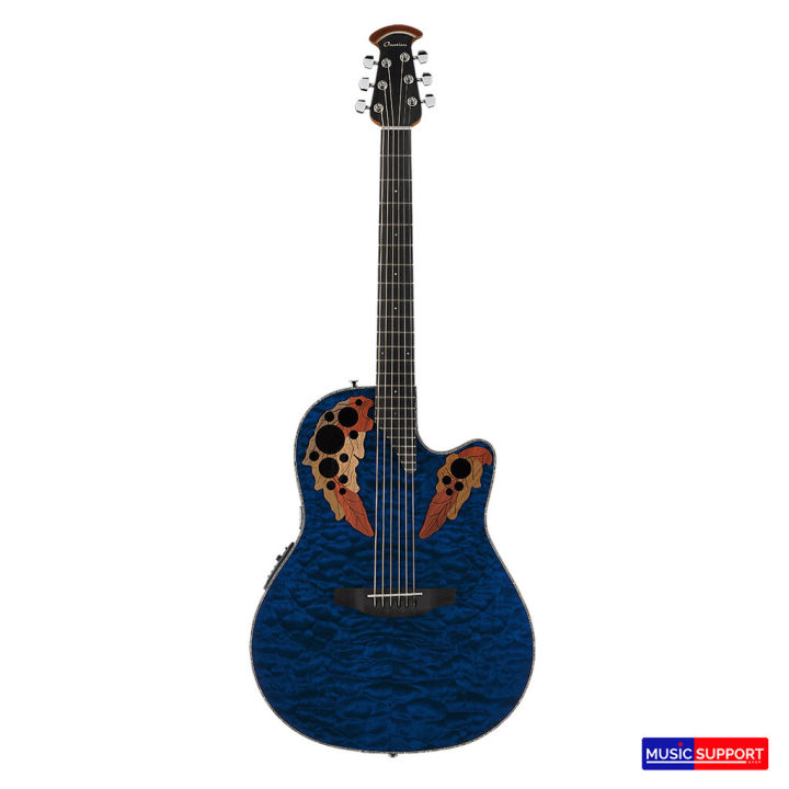 ovation-guitars-celebrity-elite-exotic-ce44p-8tq-caribbean-blue-กีตาร์โปร่งหลังเต่าไฟฟ้า