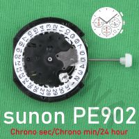 【YF】 PE902 movement sunon PE90 watch Ligne Quartz Movement Three Hands with 3Eyes ＆Date Small Chrono Second ＆ Minute24Hour