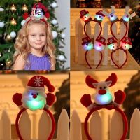 Creative New Year Christmas Snowman Headband/ LED Light Up Hair Band/ Elk Snowman Lamp Headwear Christmas Kids Gifts