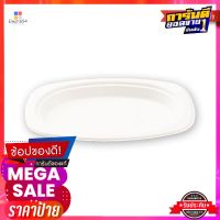 เอโร่ จานเยื่อชานอ้อย 6.5 นิ้ว x 50 ชิ้นaro Bagasse Plate 6.5 Inches x 50 Pcs