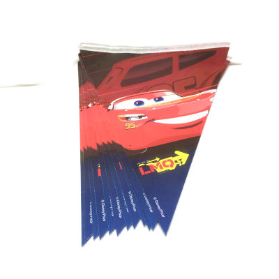 ชุดรูปแบบรถยนต์ดิสนีย์12ชิ้น2.8เมตร Lightning McQueen แบนเนอร์เทศกาลงานแต่งงานกลางแจ้งปาร์ตี้วันเกิดเด็กผู้ชายธงธงประดับ HCZ37103ป้าย Stre