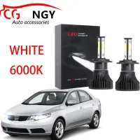 ชุดหลอดไฟหน้า LED 6000K 80W 12V สีขาว สําหรับ Kia Forte 2003-2013-2x รับประกัน 10 เดือน