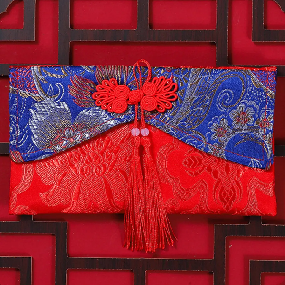 Brocade Red Envelope Embroidery Design Lucky Money Bag Chinese
