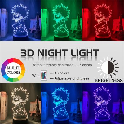 Acrylic 3d Lamp Anime My Hero Academia Dabi Led Light for Bedroom Decor Cool Manga Gift for Him Rgb Colorful Night Light Dabi