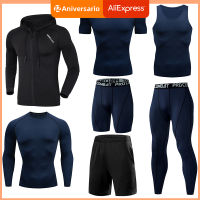 Men Running Jogging Training Clothes Sets Football Basketball Cycling Fitness Sport Wear Kits Teenager Compression Sportswear