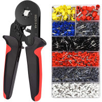 Ferrule Crimping Tool Kit Wire Ferrule Crimp Plier HSC8 6-4 Self-Adjustable Ratcheting Crimper For AWG23-7(0.25-10mm2)