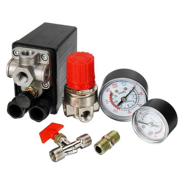 120PSI Air Compressor Pressure Switch Valve Control Manifold Regulator