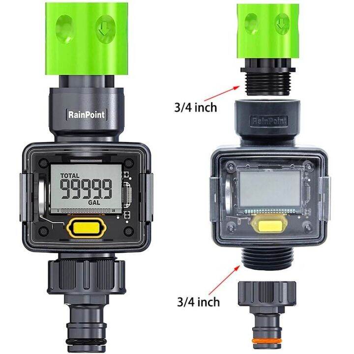 Digital Water Flow Meter Hose Water Meter For Outdoor Garden Hose ...