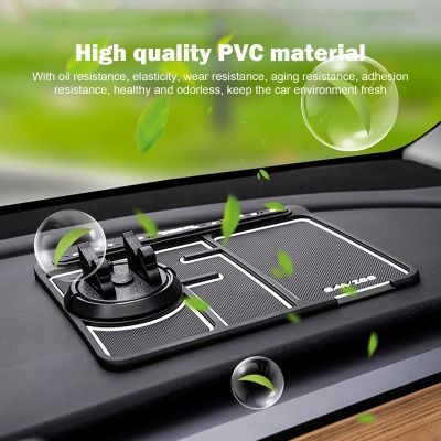 huawe Car Anti-Slip Mat Universal 360 Degree Rotating Auto Phone Holder Sticky Dash Phone Mount Parking Number Card Dashboard 4 in 1