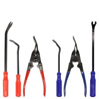 {7ho car tools} คีมถอดที่หนีบแผงหน้าปัดสำหรับประตูรถสีน้ำเงิน/แดงมาติดตั้งซ่อมไฟหน้า