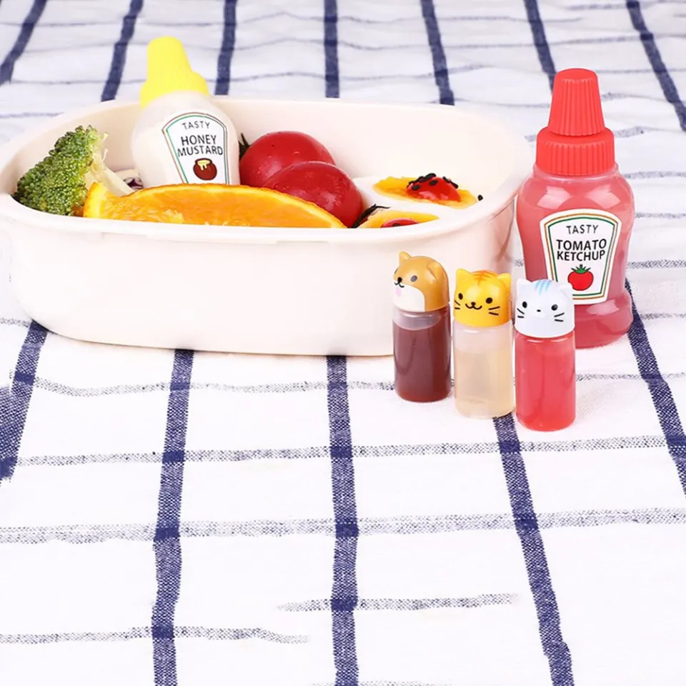 XUEWAN Portable Ketchup/Salad/Honey Seasoning Storage Kids Lunch  Accessories Sauce Dressing Container Sauce Bottle Mini Squeeze Bottle Bento  Box
