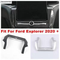 สำหรับ Ford Explorer 2020-2022ปุ่มแผงหน้าปัดปรับอากาศลม,ปุ่มควบคุมส่วนกลางแถบปิดอุปกรณ์เสริมคาร์บอนไฟเบอร์