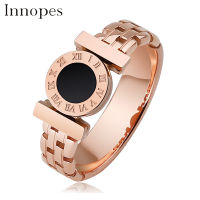 South Korea Roman Numerals O Ring For Watch Rose Gold Ring Chain Adjustable Signet Ring Mens Magnet Ring Women Man Jewelr