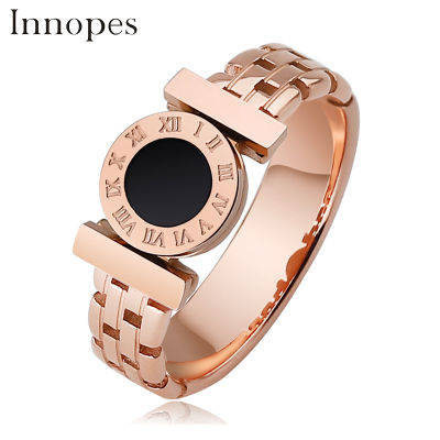 South Korea Roman Numerals O Ring For Watch Rose Gold Ring Chain Adjustable Signet Ring Mens Magnet Ring Women Man Jewelr