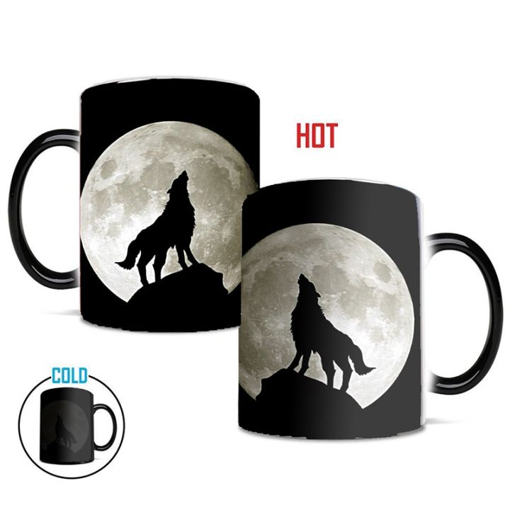 drop-shipping-1pcs-350ml-new-moon-wolf-temperature-color-changing-mug-magic-heat-sensitive-coffee-milk-cup-novelty-birthday-gift