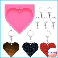 X-STARRY ขนมตกแต่งท็อปเปอร์เค้กเครื่องประดับช็อคโกแลตทำพิมพ์เค้กซิลิโคนหัวใจรักพร้อมจี้รูพวงกุญแจแม่พิมพ์ซิลิโคน