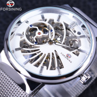 Forsining đồng hồ thời trang mới sang trọng mặt số mỏng thiết kế trung tính, đồng hồ đeo tay nam cao cấp chống nước bằng thép không gỉ rỗng - INTL thumbnail