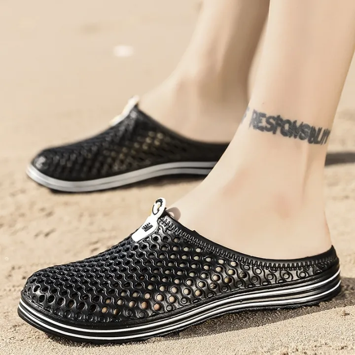 ขายดีที่สุด-ioztt2023-new-anti-skid-thick-sole-business-sandals-hole-shoes-baotou-semi-trailer-men-39-s-slippers-lovers-beach