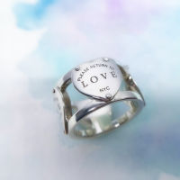 1:1 nd 925 Sterling Silver Ring For Women Heart-Shaped Arrangement Wide Ring 2 Color Ladies Light Luxury Jewelry Gift