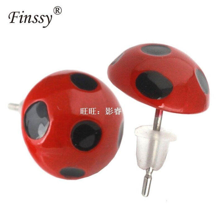 Aazon.co: Ladybug Stud Earrings Bug Char Costue Black Spots Ladybird Jewelry Accessories For