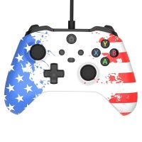 【DT】hot！ USB Game Controller US Flag Colorfull Joypad With 3.5mm Headphone Jack for Xbox JoyStick Windows