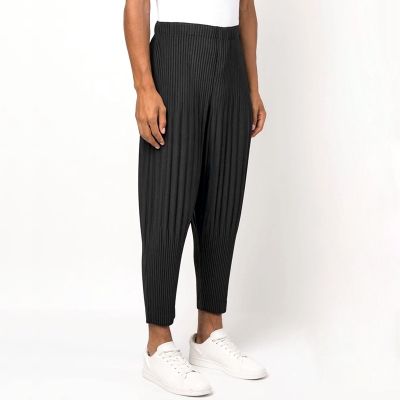 Issey miyake Japanese Home Fabric Pleated Pants JF151 Loose Skinny Bloomers Harem Cropped Trendy IMIDAZON